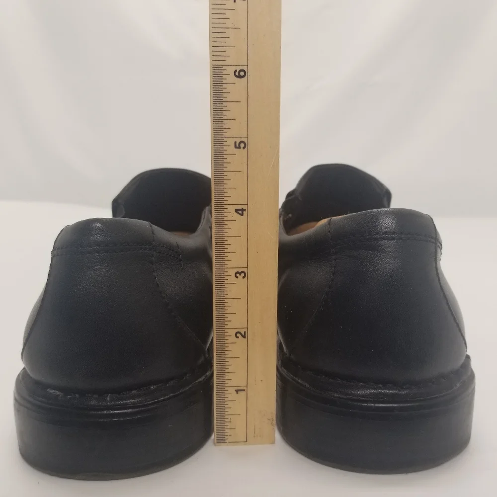 Nunn Bush Mens Size 10.5M Comfort Gel Black Leather Loafer Split Bicycle Toe